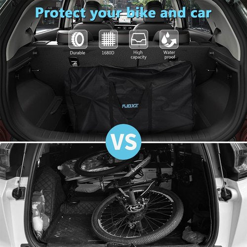 Elffthy 26 Inch Folding Bike Carrier Bag - 1680D Durable, Waterproof Bike Case for Air, Cars, Train Travel