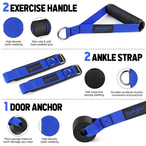 WALITO Exercise Bands Set for Butt, Resistance Bands with Handles, Booty Bands for Yoga, Pilates, Fort Rehab, Gym and Home Workout.
