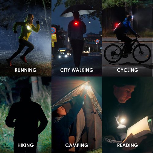 MEOLIGHT 500 Lumen Light for Running, Dogs, Walking - Wearable Flashlight Chest LED Safety Light for Dog Collars, Bike Tail Lights, Hiking, Camping - Reflective Accessories (2X Meolight)