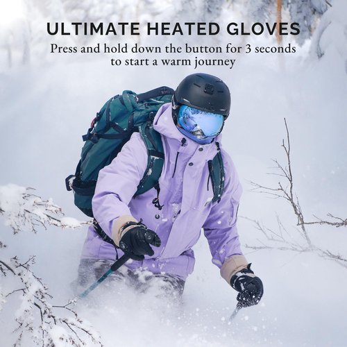 SAVIOR HEAT Heated Gloves 2.0 for Men Women, Premium 3M Insulation App Control Rechargeable Battery Ski Gloves, Electric Waterproof Goatskin Fast Charging for Winter Skiing Hunting Motorcycle (M)
