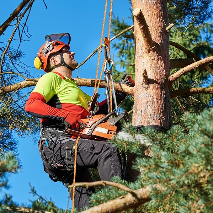 Arborist Rope Tree Rope Polyester Climbing Rope (1/2in x 200ft) 48 Strands for Pull Swing Knot (Orange)