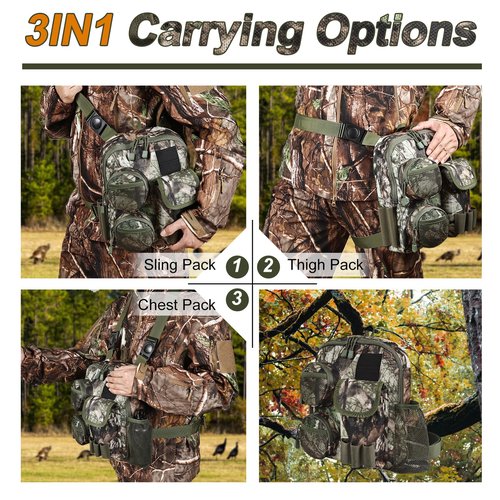 Tactical Shoulder Bag Outdoor Military Sling Bag Crossbody Turkey Hunting Bag Sports Chest Pack for Hunting, Hiking, Fishing, Lightweight Carry Pouch
