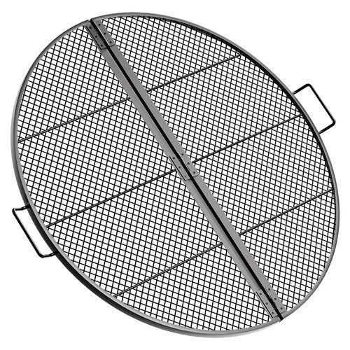 IDZO 36-Inch Foldable Fire Pit Grill Grate, Heavy-Duty Steel BBQ Grill, Cooking Grate with Handles, Portable Charcoal Grill for Campfire Cooking, Outdoor Stove Compatible, Black
