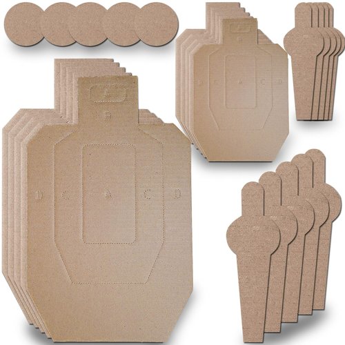Zivosely 5 Set 25 Pcs Dry Fire Targets Cardboards in Reduced Scale, Cardboard Targets for Shooting Silhouette Simulation Style, Competition Torso Target Shooting Range Practice