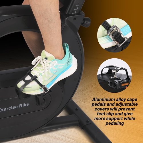 GarveeLife Stationary Bikes for Home,Electromagnetic Control Exercise Bike,Indoor Cycling Bike with Shuttle Smart Knob,Magnetic Resistance/Brake Pad, Low Noise with App, Upgraded Version Seat
