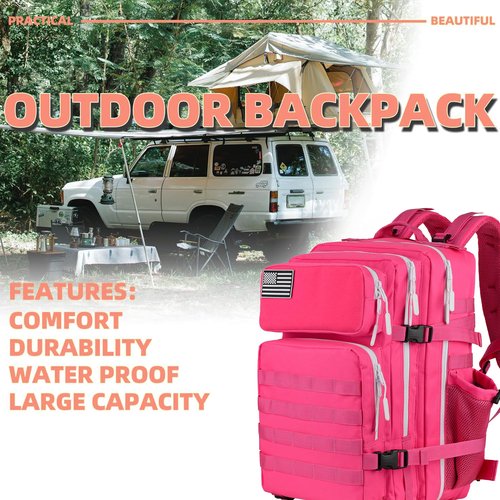 KXBUNQD Military Tactical Backpack - 45L Molle Assault Pack for 3-Day Survival, Gym, Hunting, and Daily Use - Versatile Military Backpack & Trekking Day Pack