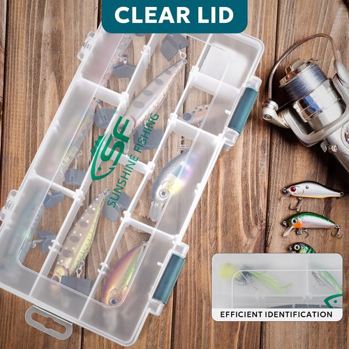 SF Tackle Box 3500 Plastic Tackle Trays Fishing Tackle Box Storage Organizer with Removable Dividers Lure Boxes Terminal Tackle Storage