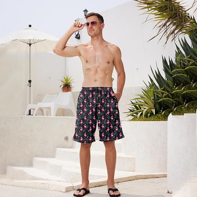 Mens Swim Trunks Quick Dry Board Shorts with Mesh Lining, Breathable Surf Beach Shorts Swimwear Bathing Suits