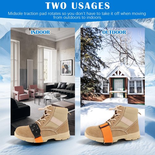 UNITACKLE Mid-Sole Ice Cleats for Walking on Snow and Ice, Non Slip Ice Cleats Snow Traction Cleats Crampon, Ice Snow Grippers Spikes for Shoes and Boots