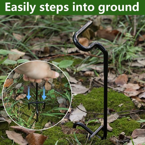 RunNico 2pcs Hunting Blind Bow Holder, Portable Stake With Rubber Coating, Stable for Ground Target Practice