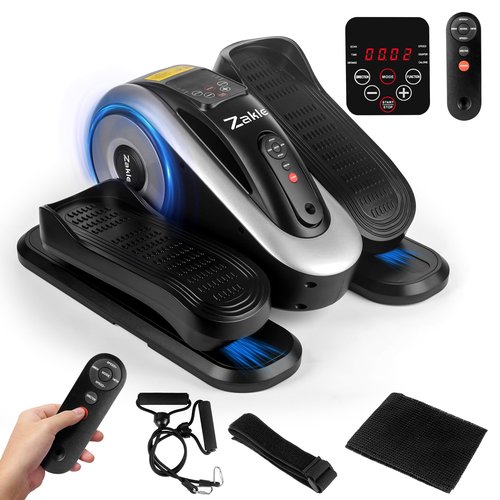 Zakle Under Desk Elliptical Machine for Seniors, Electric Ellipse Leg Exerciser w/Remote Control & 12 Speeds, Portable Seated Pedal Exerciser as Seen on Tv for Home Office