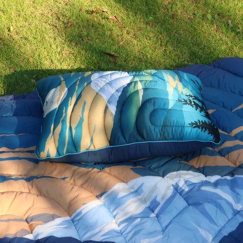 hotkoko Camping Pillow,Supportive Compressible Travel Pillow Middle Size Lightweight Camp Pillow with Storage Bag for Camping,Hiking,Backpacking,Airplane
