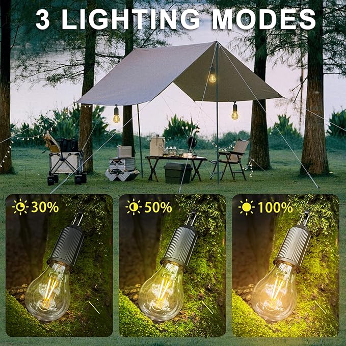 Camping Lights Rechargeable, Tent Lights, Camping Essentials, Flashlights for Camping with 3 Lighting Degree, Timer Function, Hand Camping Lantern for Hiking, Backpacking, Emergency Outage