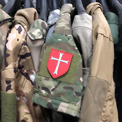 Knights Templar Cross Crusaders Shield Military Tactical Patch PVC Rubber by uuKen Tactical Gear (Black)