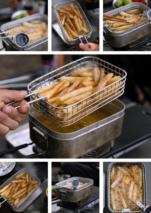 CAMPINGMOON Fryer Basket for Mess Tin Stainless Steel S-1218