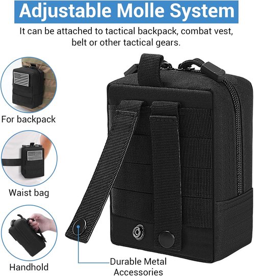 FUNANASUN 2 Pack Molle Pouches Tactical Pouch Small Molle Pouch Compact Water-Resistant EDC Pouch Molle Bag