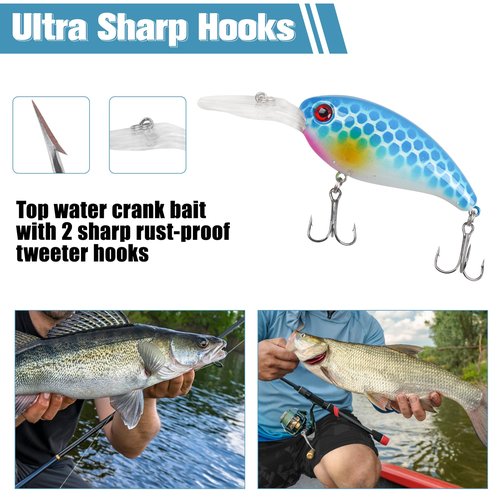 Deep Diving Crankbait Bass Fishing Lures Hard Baits Wobble Multi Jointed Swimbait for Freshwater Saltwater Trout Walleye Redfish Pike Catfish