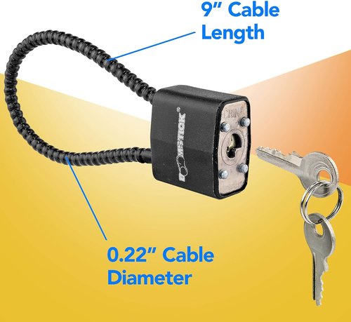 BOOMSTICK Cable Gun Lock – Keyed Alike, 9" Cable Length, 3-Pack Firearm Safety Locks