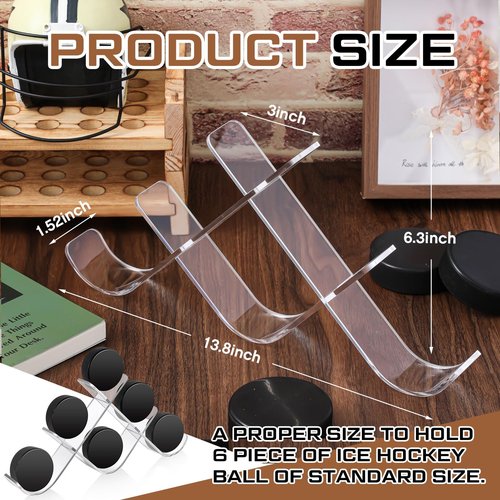Wonderjune Hockey Puck Holder Hockey Puck Display Holder Stand Cases Autographed Sports Memorabilia Game Gifts for Collectors(Acrylic)