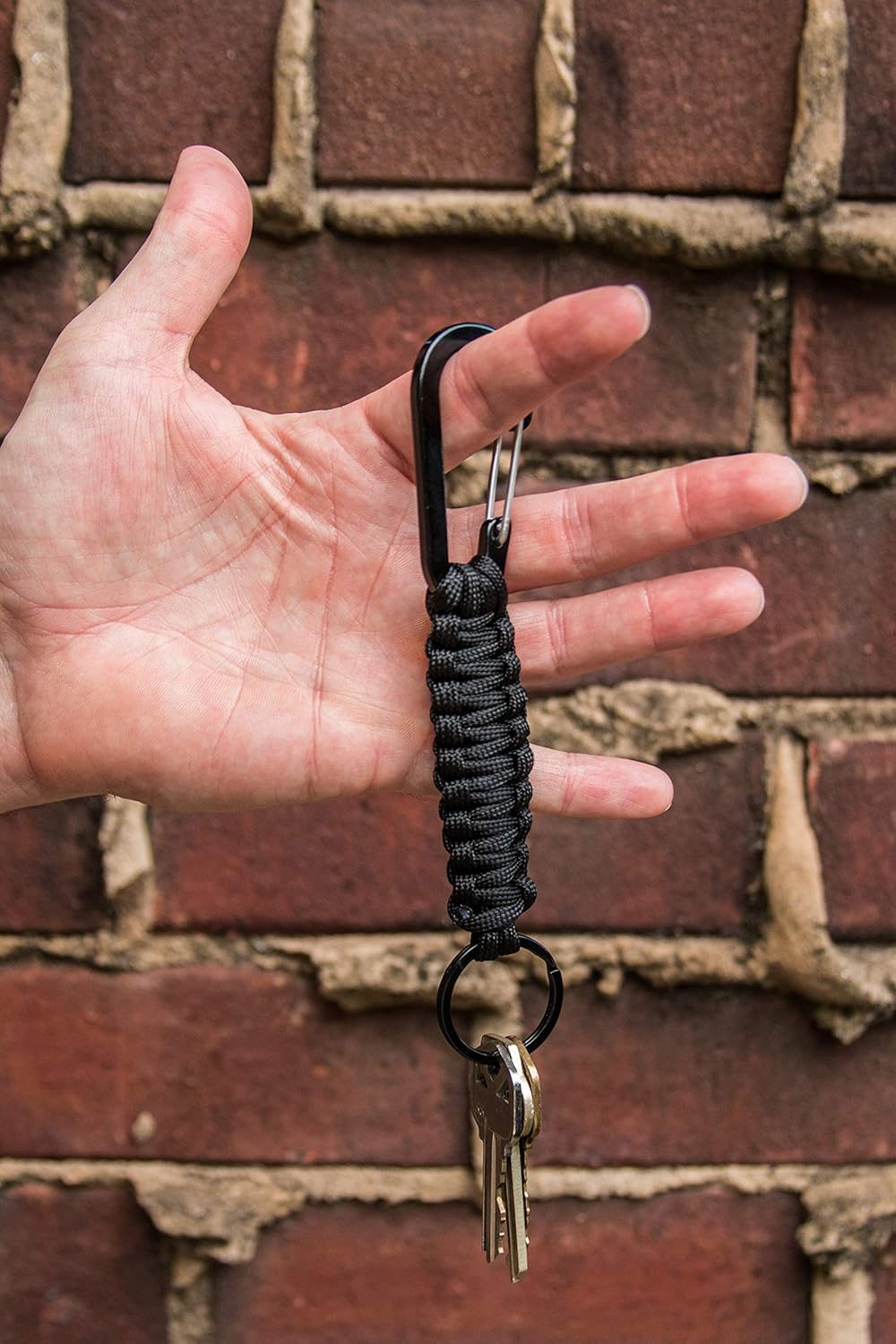 Paracord Lanyard Keychain with Carabiner Hook and Key ring