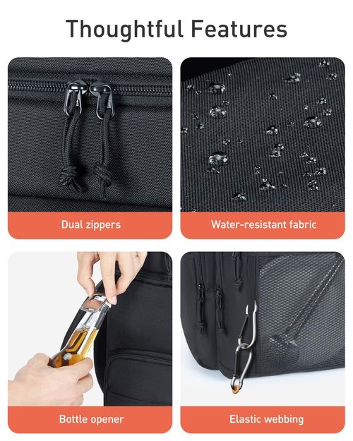 TOURIT Waterproof Cooler Backpack: 30 Cans Insulated Leakproof Portable Cooler Bag Beach Travel Camping Picnic Hiking Black