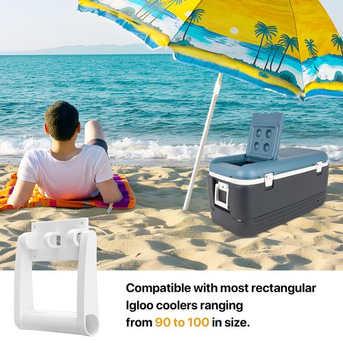 LBB-Parts White Plastic Replacement Cooler Handles,Compatible with Igloo 90-100 Quart Cooler Handle,Cooler Replacement Handles kit