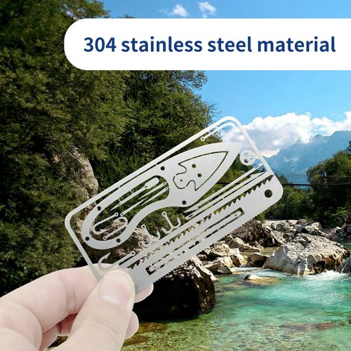 SooGree Survival Cards, Multitool Camping Tool EDC Kit for Outdoor Hiking, Fishing, Hunting, Wilderness Survival, Wallet Emergency Gear(3 PCS)