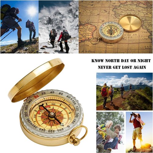 2 PCS Camping Survival Metal Compass for Hiking Camping Hunting Outdoor Military Navigation Tool
