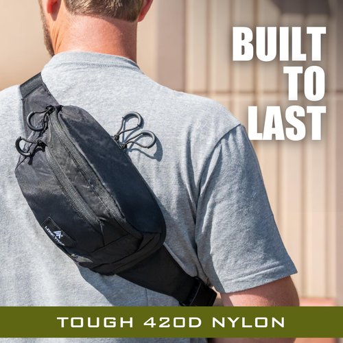 Lone Trail Large Concealed Carry Fanny Pack for Men | Adjustable ccw fanny pack for Men for Hiking and Travel - Tactical Waist Packs w/Fully Adjustable Strap