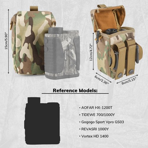 VOTAGOO GEAR Rangefinder Pouch with Protective Padding and Quick-Release Buckle, Molle Compatiblefor Binocular Packs, Tactical Hunting Bag Accessory (CP)