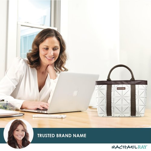 Rachael Ray Chillout Reusable Grocery Bag and Lunch Bag, Cooler Bag, Soft Sided Cooler and Lunch Bag, Insulated and Leak Proof