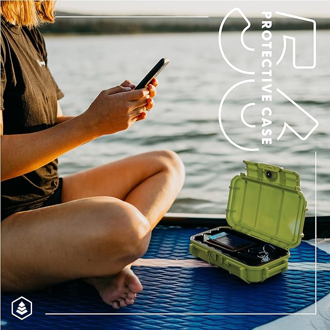 Evergreen 56 Waterproof Dry Box Protective Case - Travel Safe/Mil Spec/USA Made - for Tackle Organization of Cameras, Phones, Camping, Fishing, Hiking, EDC, Water Sports, Knives (TOPO, Black)