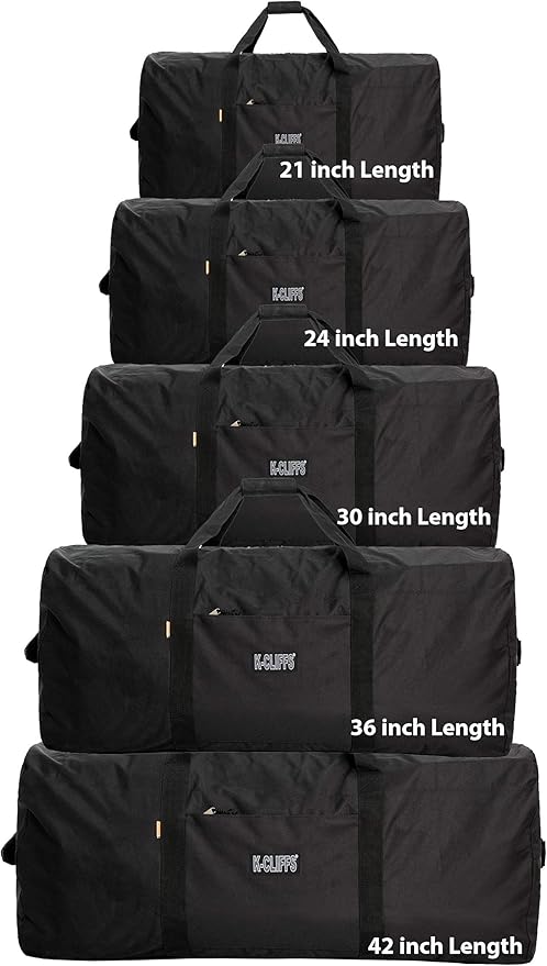 Heavy Duty Cargo Duffel Large Sport Gear Drum Set Equipment Hardware Travel Bag Rooftop Rack Bag (36" x 17" x 17", Black)