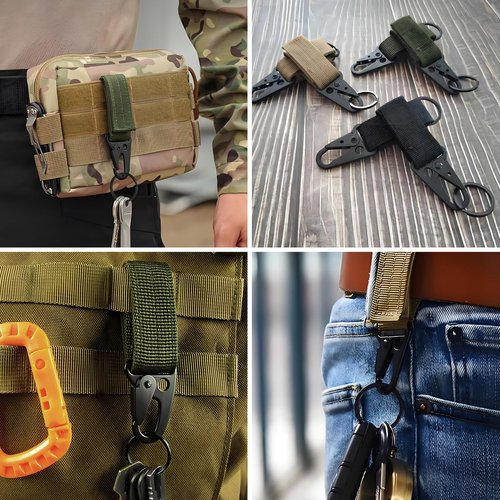 Paracordland-12Pcs Heavy Duty Metal Hooks Sling Clips Professional Tactical Universal Clip for Backpack Paracord Bracelets Necklaces