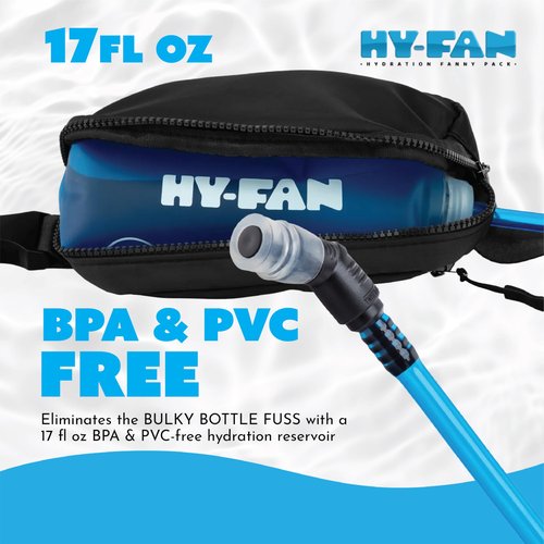 HY-FAN Hydration Cross Body with Bladder, 17oz BPA-Free, Hands-Free Design, Secure Pockets, Ideal for Athletic Outdoor Activities, Travel and More - White