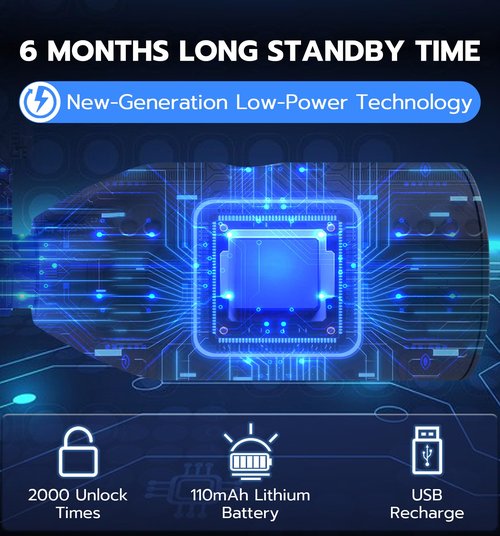 Anweller Scooter Chain Lock, Electric Scooter Accessories, Fingerprint Keyless Biometric Smart Bluetooth App Electronic Digital Heavy Duty Anti Theft Bike Lock