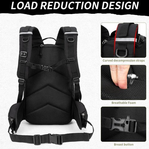 CAREYSTEN Tactical backpack, assault bag, hydration backpack, men's military enthusiast camping backpack, 3-day bag(Black)