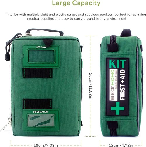 255PCs Compact First Aid Kit Emergency Survival Trauma Kit Medical Kit with Labeled Compartments for Boat Car Camping Hiking Travel & Backpacking