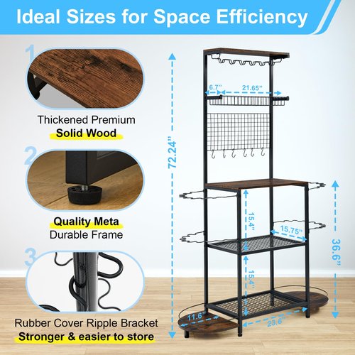 SINGBLA Fishing Rod Holders for Garage,Large Capacity Fishing Pole Holders for Garge, Holds 24 Fishing Rod Tackle Storage, Fishing Rod Tackle Fishing Gear and Equipment Organizer, Brown