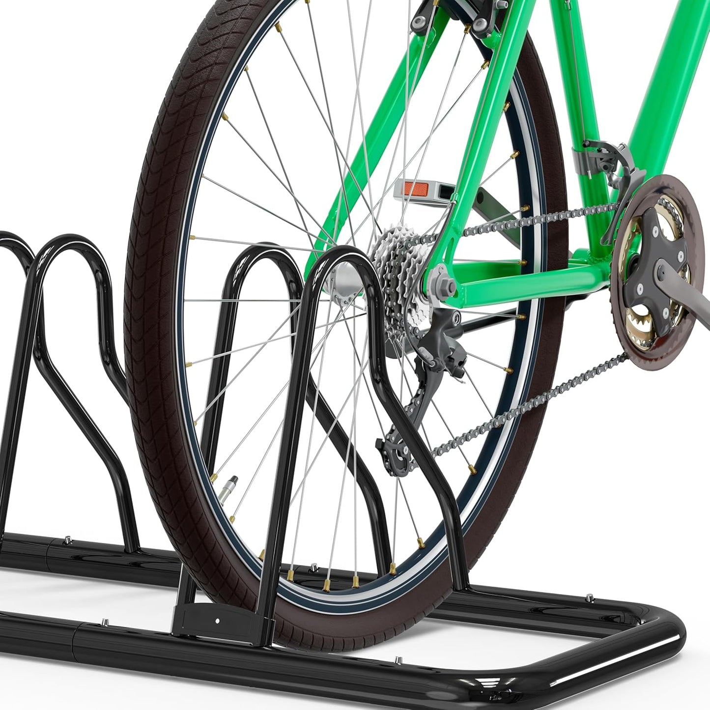 Simple Houseware 5 Bike Bicycle Floor Parking Adjustable Storage Stand, Silver