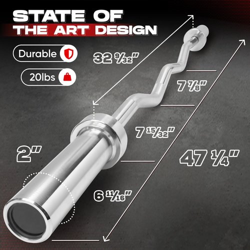Yes4All Metal Olympic Barbell Curl Bar 200 lbs - Elevate Your Strength Training