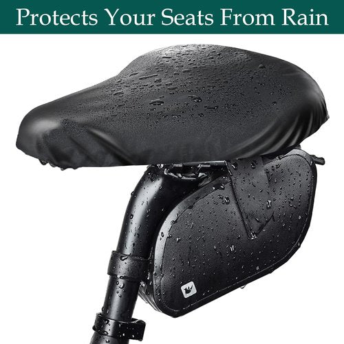 GEEHUA Bike Seat Covers, 2Pcs Waterproof Bicycle Seat Cover Bicycle Saddle Rain Dust Cover with Elastic Bike Seat Sun Dust Protector Washable Bike Seat Cushion Cover for Women Men City Mountain