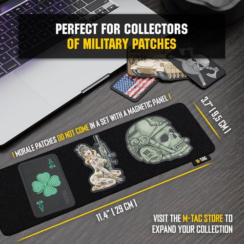 M-Tac Magnetic Tactical Patch Board - Display Panel Holder with Loop Surface Organizer for Military Army Combat Morale Patches with Hook Fasteners Emblems & Patches for Vest Backpacks