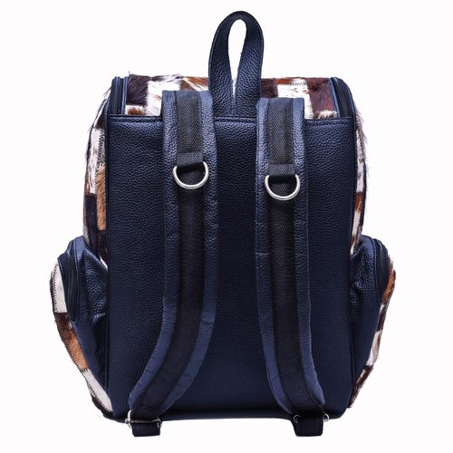 CHAYELL Small Cowhide Backpack for Women & Men, Water-Resistant with Reinforced Stitch, Reliable Travel Partner for Flight, Road Trip, & Outdoor Adventure, Stylish Leather Cowhide Diaper Bag Backpack