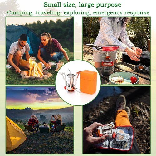 Portable Camping Stove Backpacking Stove, Specialized Hiking Stove Camping Stove with Piezo Ignition Stable Support Wind-Resistance, Camp Stove for Outdoor cooking Camping Hiking Adventure Cooking