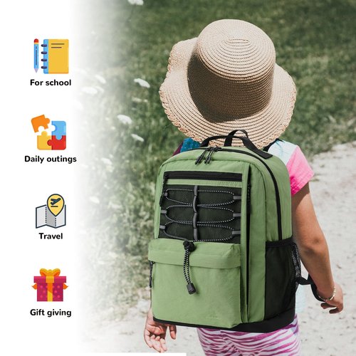 10L Small Size Casual Backpack for Kids Girls Boys Ages 3-9, Mini Waterproof Outdoor Sport Travel Hiking Camping Daypack (Black)