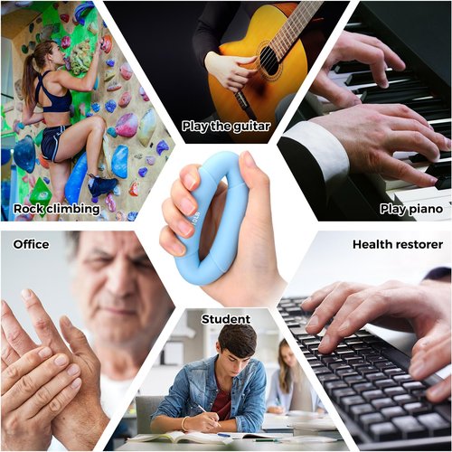 RoundFunny 8 pcs Hand Strengthener Grip Ring - Forearm Ring Hand Exercisers - Silicone Squeeze Grip for Muscle Strengthening Training Tool - Arthritis Finger Physical Therapy PT Kit Trainer