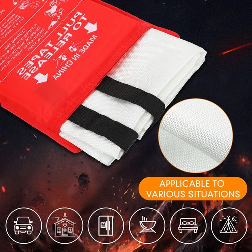 Moukeren 20 Pack Fire Blanket Fire Emergency Blankets for Home Kitchen, Survival Safety Flame Suppression Blanket Fiberglass Fireproof Blanket Flame Retardant Blanket for Fireplace Car Office Camping