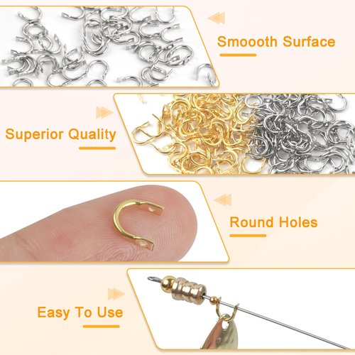Fishing Spinner Clevis Kit,400pcs Easy Spin Spinner Clevis Quick Change Spinner Blades Clevis Folded Clevis for Lure Making Supplies Walleye Spinner Rig Crawler Harness Spinner Making Clevis