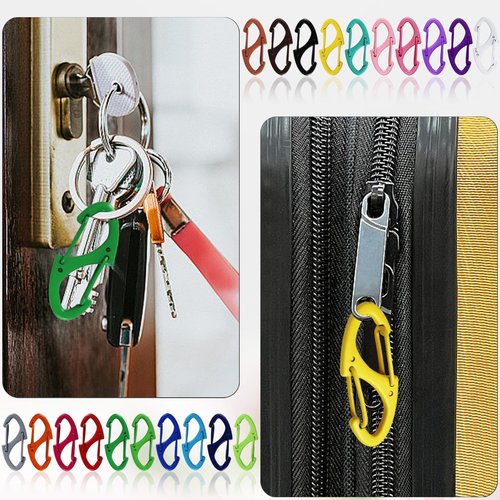40 Pcs S Mini Carabiner Alloy Snap Hook Key Chain 1.6 Inch Candy Color Dual Wire Interlocking Tiny Biner Clip Attachment Team Camping Hiking Fishing